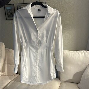Shein White Shirt Dress